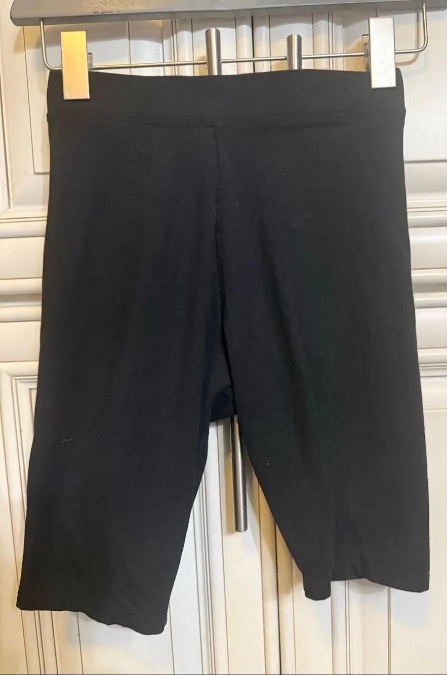 Zara Teen Stretchy High Waisted Basic Cycling Bike Shorts Black Size 11-13